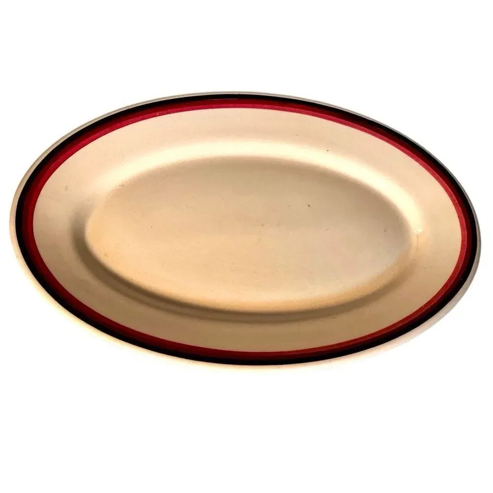 Sterling China Co. East Liverpool Ohio Desert Tan Dish Plate Oval Platter